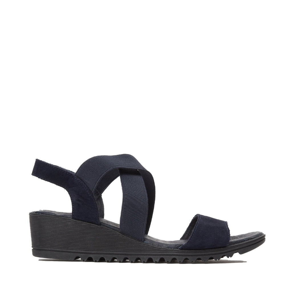 LEISURES LOW WEDGES HENRY Navy Nubuck