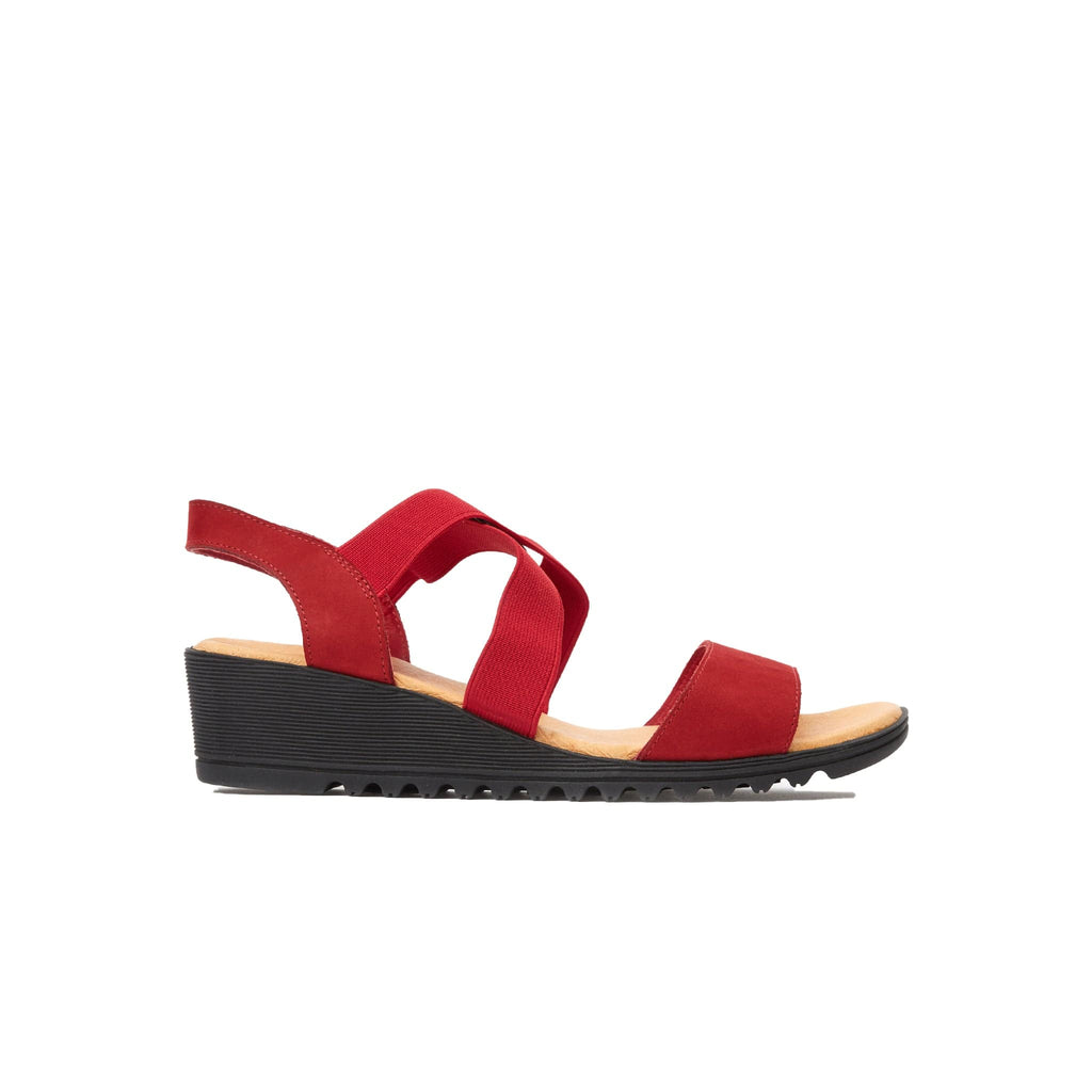 LEISURES LOW WEDGES HENRY Red Nubuck