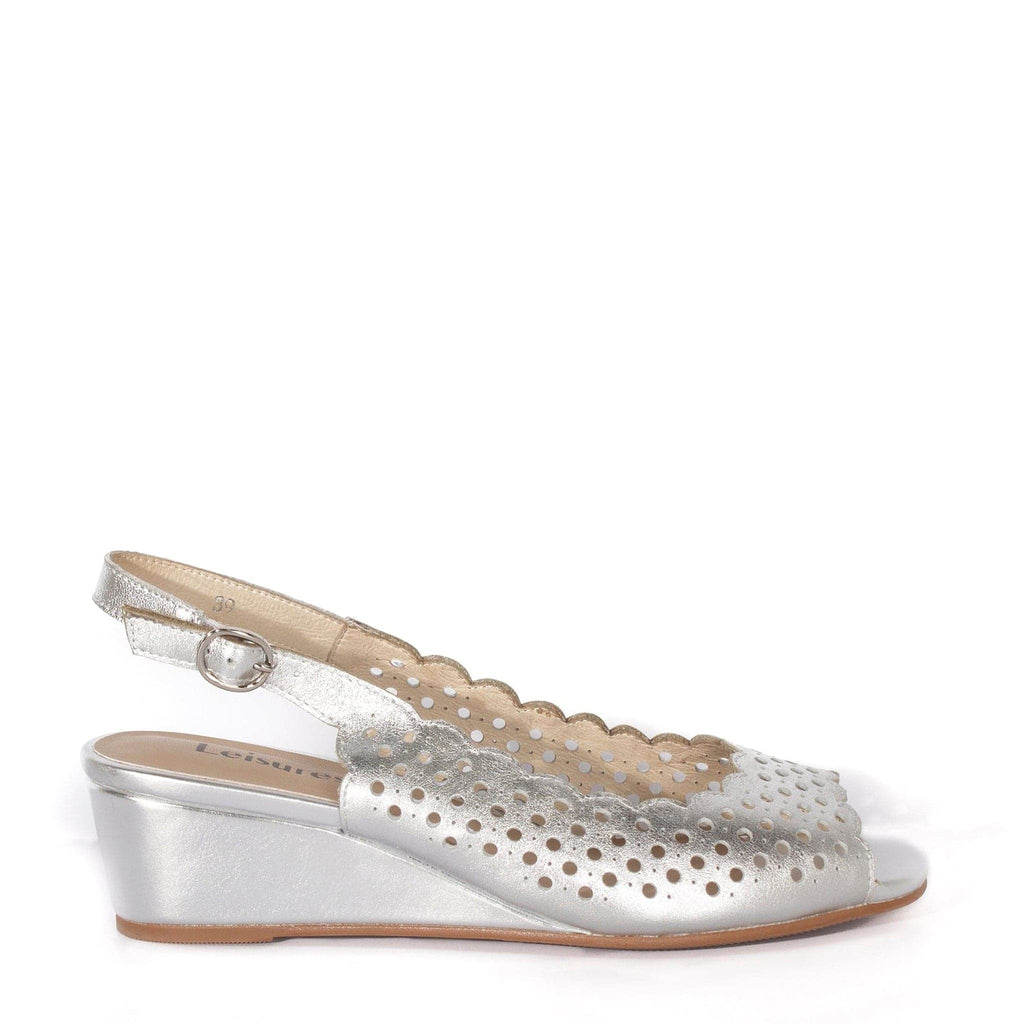 LEISURES LOW WEDGES LENORY Silver