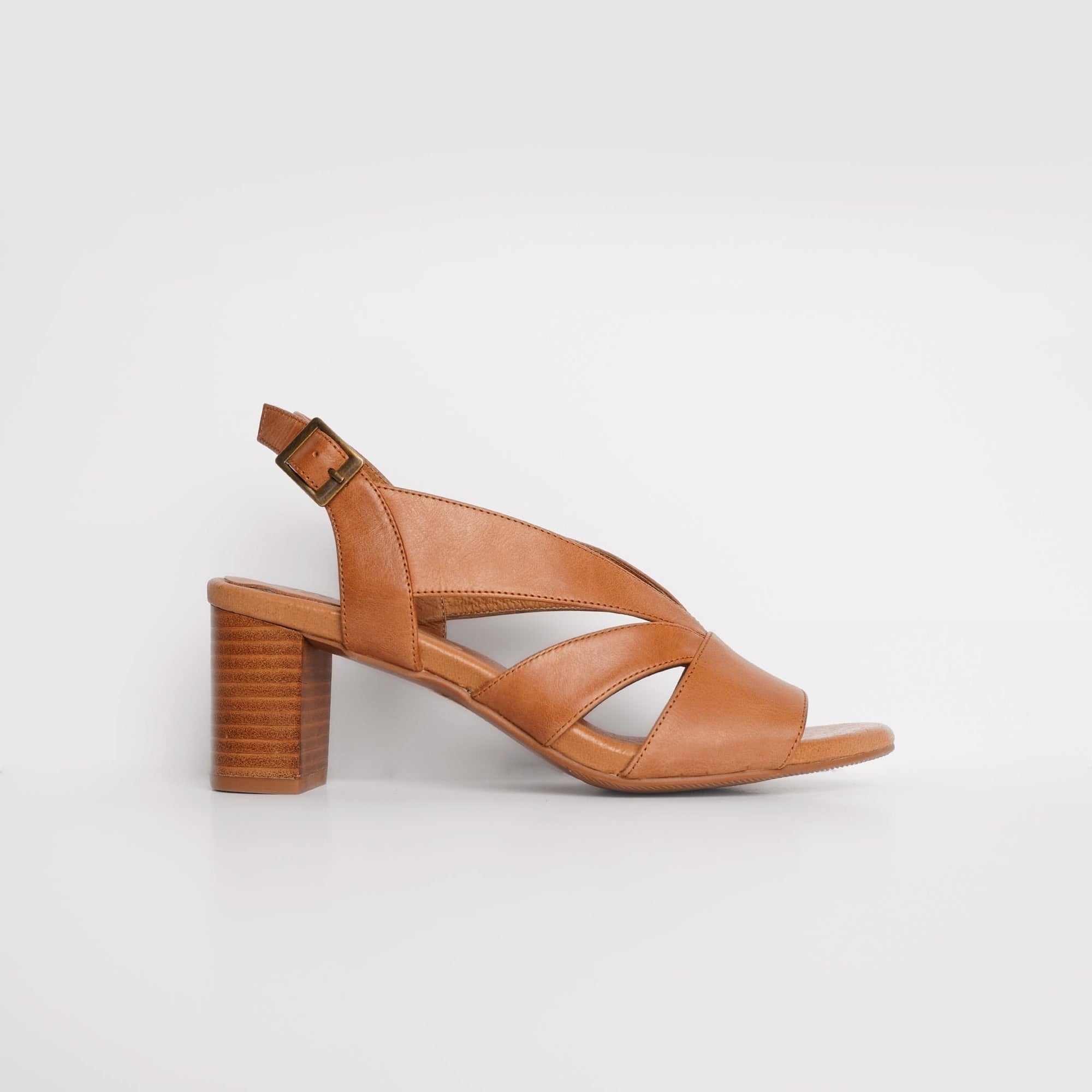 LEISURES MEDIUM HEELED SANDALS REGGIE Tan