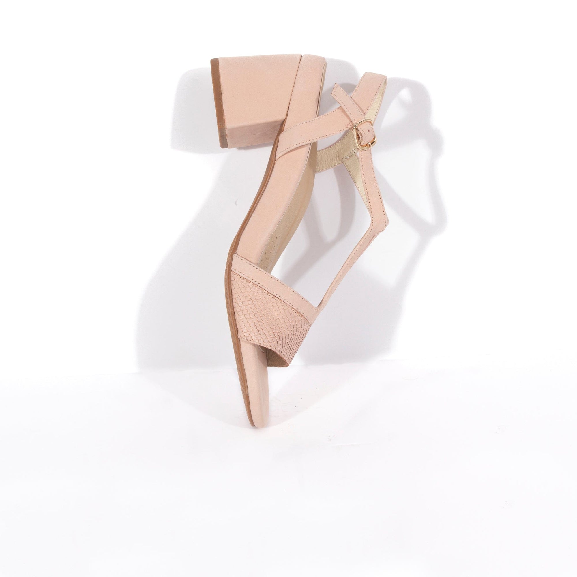 LEISURES MEDIUM HEELED SANDALS REID Nude Snake
