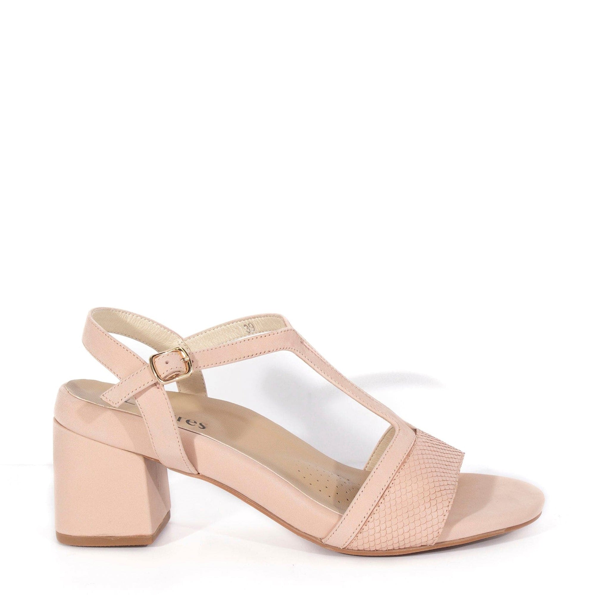 LEISURES MEDIUM HEELED SANDALS REID Nude Snake