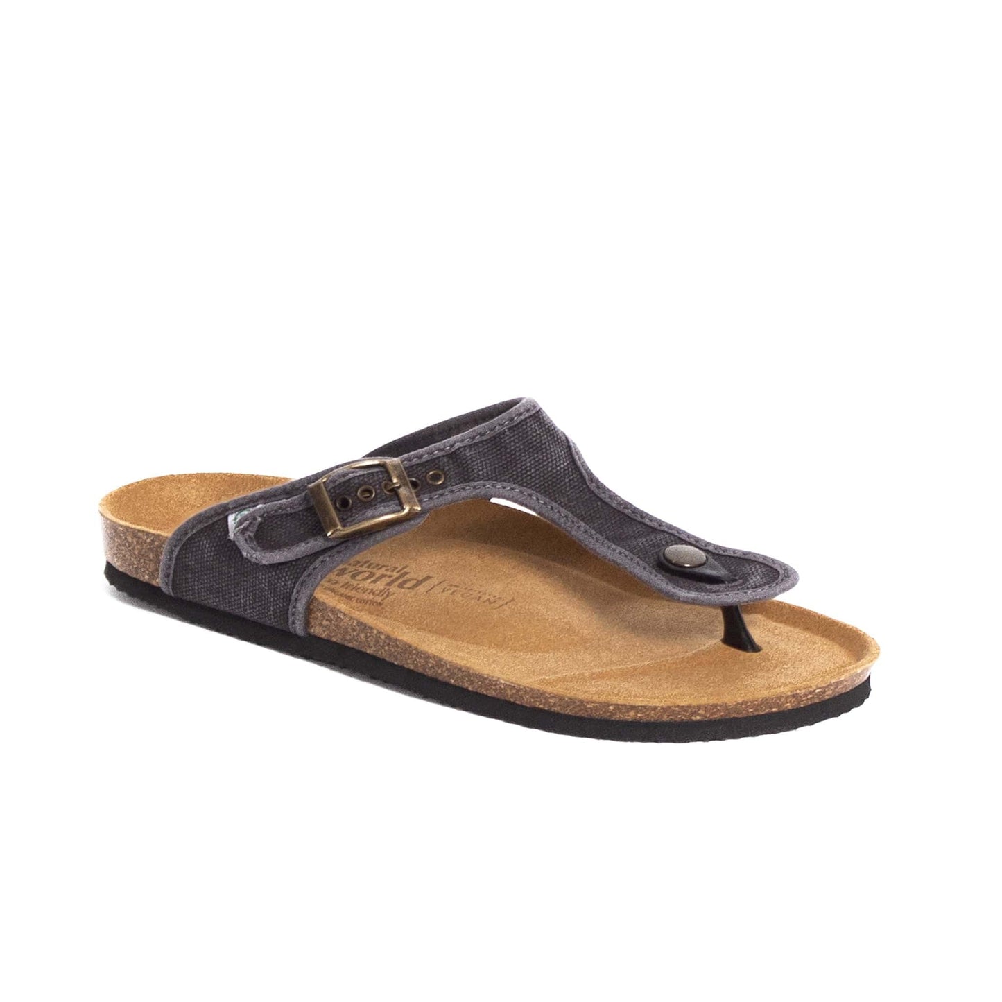 NATURAL WORLD THONGS NOUMEA Charcoal